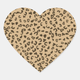 Leopardenmuster Hautstruktur Herz-Aufkleber