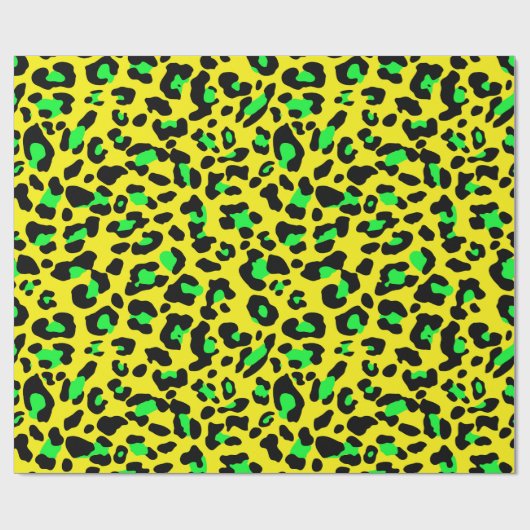 Leopardenmuster in Gelb und Grün Geschenkpapier (Flach)