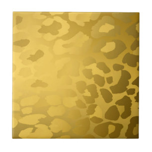 Leopardenmuster in Gold Fliese