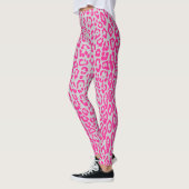 Leopardenmuster in rosa und grauem Lappen Leggings (Links)