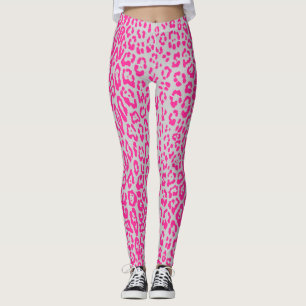 Leopardenmuster in rosa und grauem Lappen Leggings