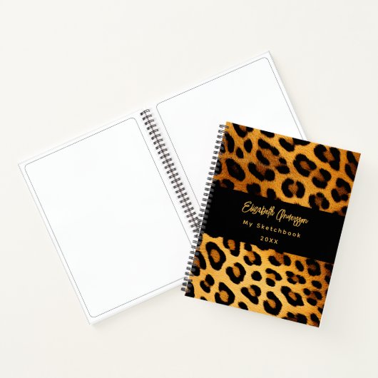 Leopardenmuster in schwarz notizblock (Innenseite)