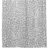 Leopardenmuster in weiß und hellgrau duschvorhang (Vorderseite)