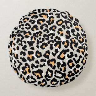 Leopardenmuster in wildnahtloser Farbe Rundes Kissen