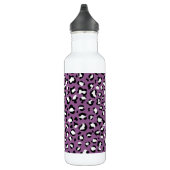 Leopardenmuster, Leoparden, Lila Leopard Edelstahlflasche (Rechts)
