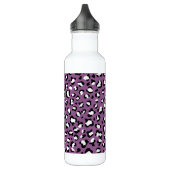 Leopardenmuster, Leoparden, Lila Leopard Edelstahlflasche (Links)