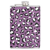 Leopardenmuster, Leoparden, Lila Leopard Flachmann (Vorderseite)