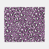 Leopardenmuster, Leoparden, Lila Leopard Fleecedecke (Vorderseite (Horizontal))