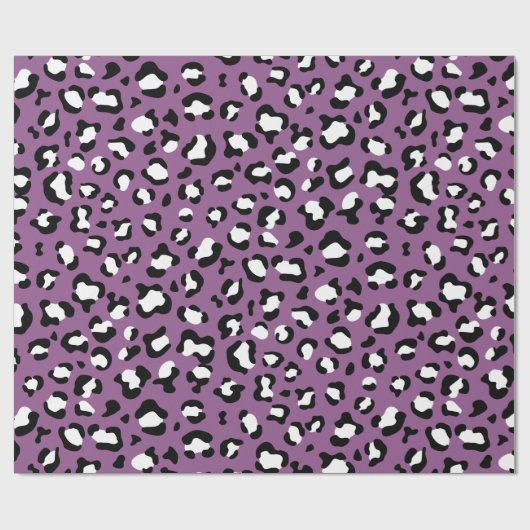 Leopardenmuster, Leoparden, Lila Leopard Geschenkpapier (Flach)