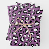 Leopardenmuster, Leoparden, Lila Leopard Geschenkpapier Set (Beispiel)