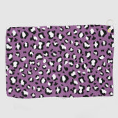 Leopardenmuster, Leoparden, Lila Leopard Golfhandtuch (Horizontal)