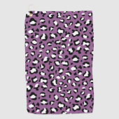 Leopardenmuster, Leoparden, Lila Leopard Golfhandtuch (Vorderseite)