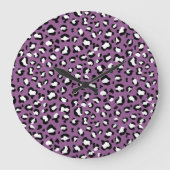 Leopardenmuster, Leoparden, Lila Leopard Große Wanduhr (Vorderseite)