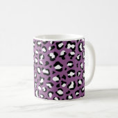 Leopardenmuster, Leoparden, Lila Leopard Kaffeetasse (VorderseiteRechts)