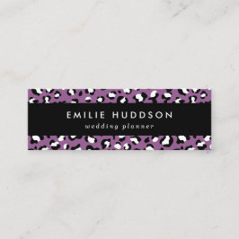 Leopardenmuster, Leoparden, Lila Leopard Mini Visitenkarte