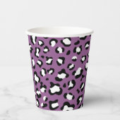 Leopardenmuster, Leoparden, Lila Leopard Pappbecher (Vorderseite)