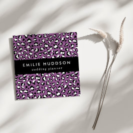 Leopardenmuster, Leoparden, Lila Leopard Quadratische Visitenkarte