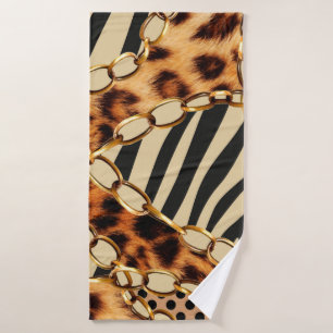 Leopardenmuster, Leopardrucke, Tierdruck,  Badehandtuch