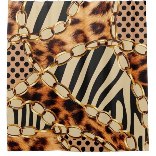 Leopardenmuster, Leopardrucke, Tierdruck, Duschvorhang (Vorderseite)