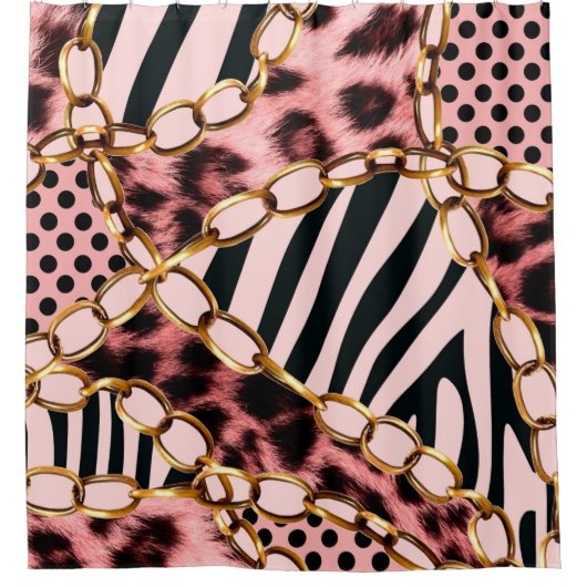 Leopardenmuster, Leopardrucke, Tierdruck, Duschvorhang (Vorderseite)