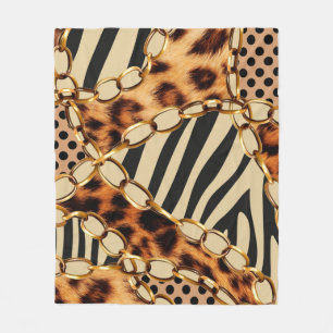 Leopardenmuster, Leopardrucke, Tierdruck, Fleecedecke