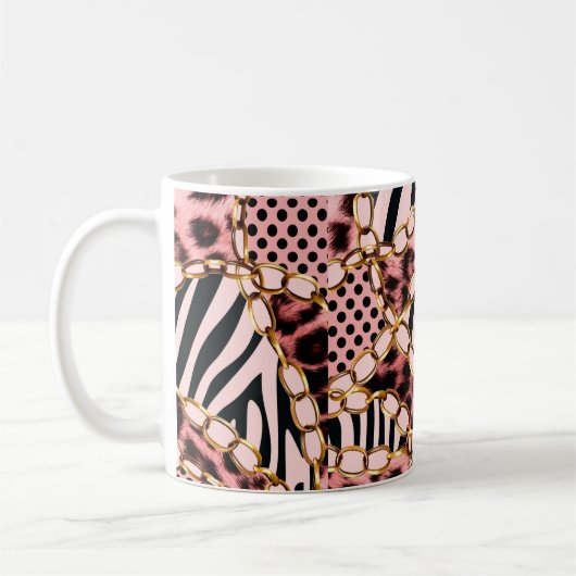 Leopardenmuster, Leopardrucke, Tierdruck, Kaffeetasse (Links)