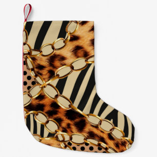 Leopardenmuster, Leopardrucke, Tierdruck, Kleiner Weihnachtsstrumpf