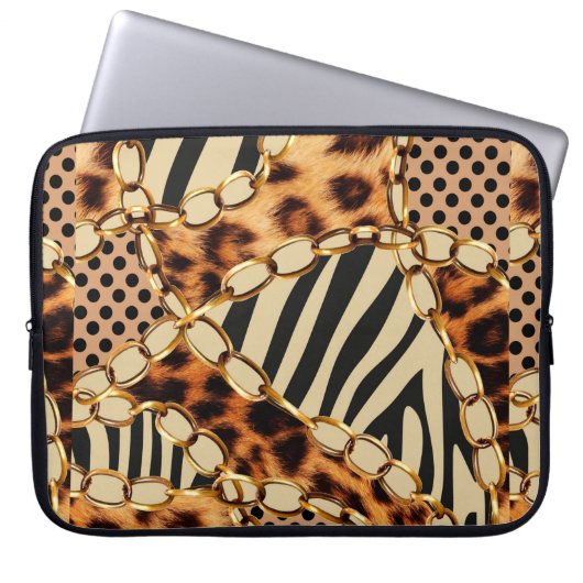 Leopardenmuster, Leopardrucke, Tierdruck,  Laptopschutzhülle (Vorderseite)