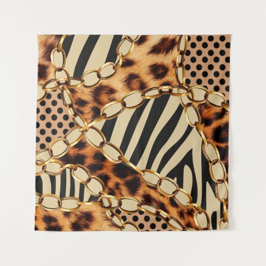 Leopardenmuster, Leopardrucke, Tierdruck, Wandteppich (Vorderseite)