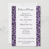 Leopardenmuster, Lila Leopard, Probe Abendessen Einladung (Vorderseite)