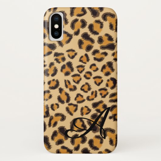 Leopardenmuster - mit Monogramm Case-Mate iPhone Hülle (Rückseite)