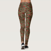 Leopardenmuster mit rotem Kirschmuster Leggings (Rückseite)