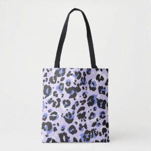 Leopardenmuster nahtlos. Lila Hautstruktur. Tasche