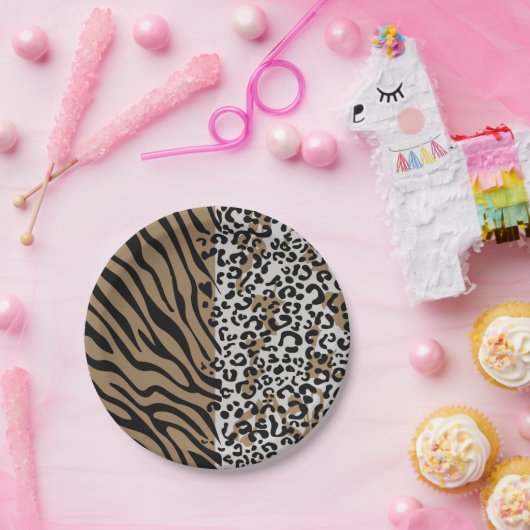 Leopardenmuster Pappteller (Party)