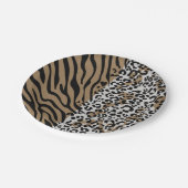 Leopardenmuster Pappteller (Schrägansicht)