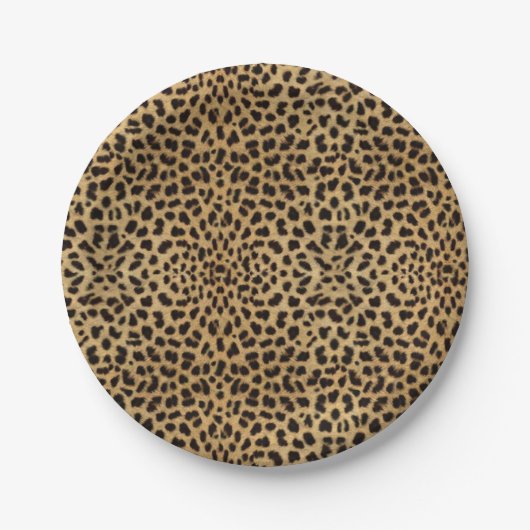 Leopardenmuster Pappteller (Vorderseite)