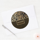 Leopardenmuster Runder Aufkleber (Umschlag)