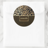 Leopardenmuster Runder Aufkleber (Tasche)