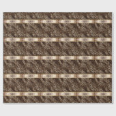 Leopardenmuster Schwarz Bronze Monogramm Geschenkpapier (Flach)