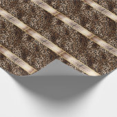 Leopardenmuster Schwarz Bronze Monogramm Geschenkpapier (Ecke)