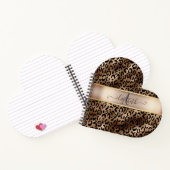 Leopardenmuster Schwarz Bronze Monogramm Notizblock (Innenseite)
