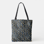 Leopardenmuster Schwarz Bronze Monogramm Tasche (Rückseite)