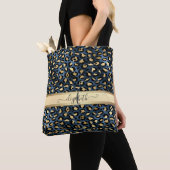 Leopardenmuster Schwarz Bronze Monogramm Tasche (Von Nahem)