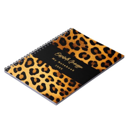 Leopardenmuster schwarz notizblock (Linke Seite)