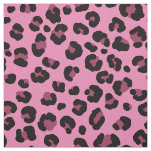 Leopardenmuster schwarz und rosa stoff