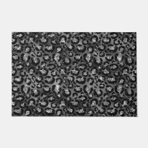 Leopardenmuster Schwarz und Silber Grau