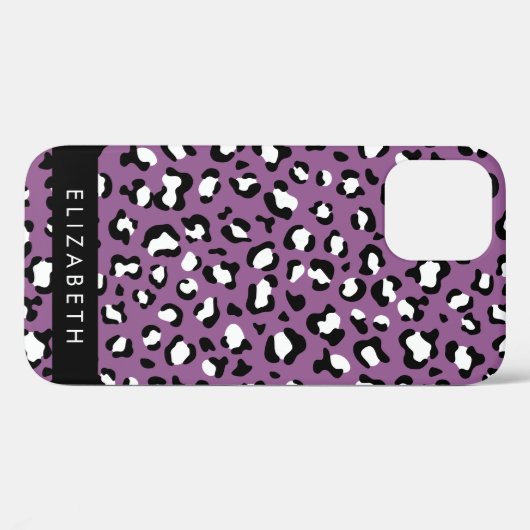 Leopardenmuster, Spots, Lila Leopard, Ihr Name Case-Mate iPhone Hülle (Rückseite (Horizontal))