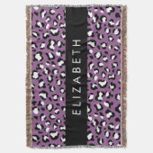 Leopardenmuster, Spots, Lila Leopard, Ihr Name Decke (Vorderseite Vertikal)