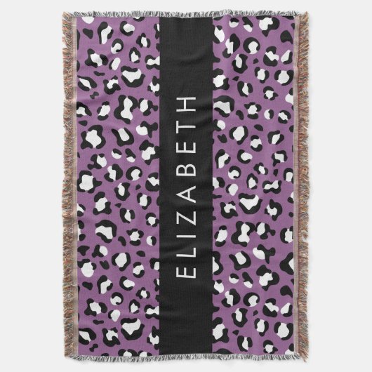 Leopardenmuster, Spots, Lila Leopard, Ihr Name Decke (Vorderseite Vertikal)