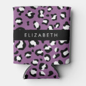 Leopardenmuster, Spots, Lila Leopard, Ihr Name Dosenkühler (Vorderseite)